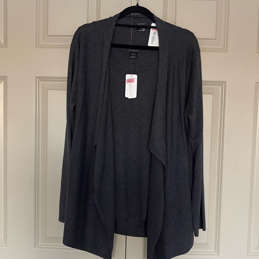 Natori Cardigan set . Grey NWT L